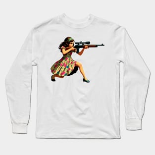 The Little Girl and a Toy Gun Long Sleeve T-Shirt